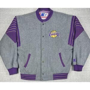 Vintage Los Angeles Lakers Jacket Mens Large Wool NBA Basketball Starter 90s